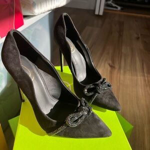 Sam Edelman Black Heels with Bow Accent